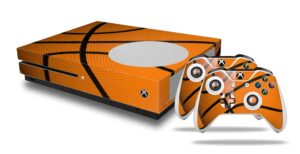 wraptorskinz decal vinyl skin wrap compatible with xbox one s console and controllers - basketball