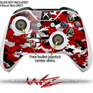 WraptorSkinz Decal Vinyl Skin Wrap Compatible with Xbox One S Console and Controllers - WraptorCamo Digital Camo Red