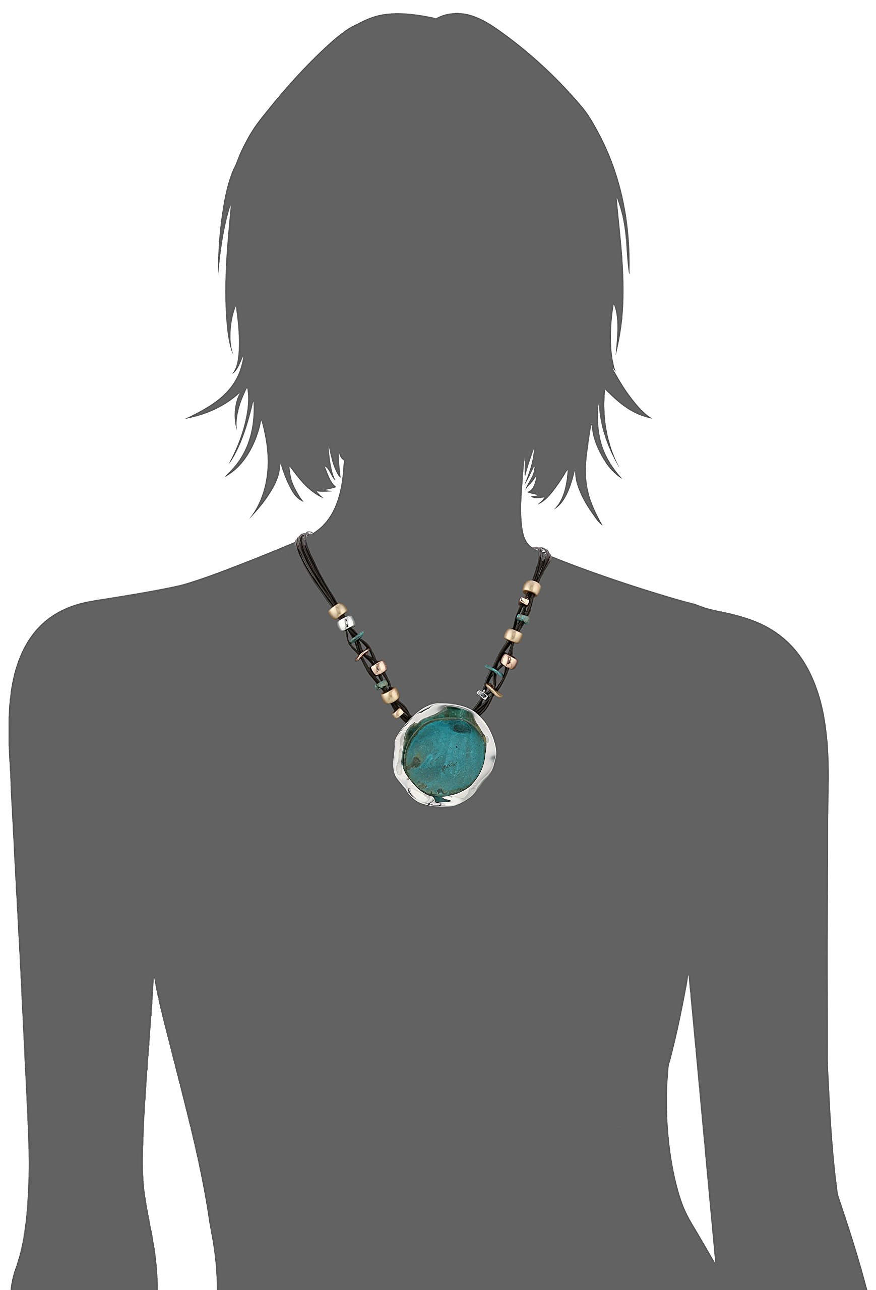 Robert Lee Morris Soho Womens Turquoise Patina Pendant Necklace, Turquoise/Patina