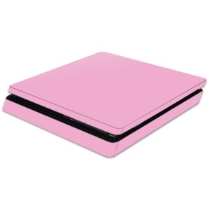 mightyskins skin compatible with sony ps4 slim console - solid pink | protective, durable, and unique vinyl decal wrap cover | easy to apply, remove, and change styles | made in the usa