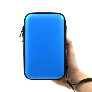 ADVcer 3DS Case, EVA Waterproof Hard Shield Protective Carrying Case with Detachable Hand Wrist Strap Compatible with Nintendo New 3DS XL, New 3DS, 3DS XL, 3DS, 3DS LL or 2DS XL or DSi, DS Lite (Blue)