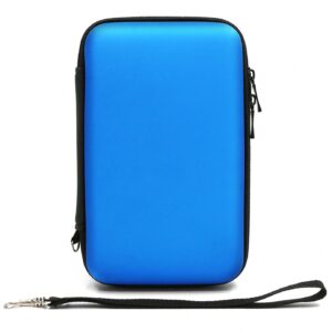 ADVcer 3DS Case, EVA Waterproof Hard Shield Protective Carrying Case with Detachable Hand Wrist Strap Compatible with Nintendo New 3DS XL, New 3DS, 3DS XL, 3DS, 3DS LL or 2DS XL or DSi, DS Lite (Blue)