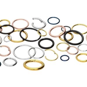 PIERCINGLINE Segment Ring Clicker made of surgical steel - Hoop Piercing in gold, silver, rose gold or black - nose ring, septum ring, ear helix piercing jewelry or tragus cartilage hoop