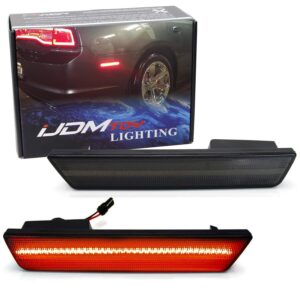 iJDMTOY 75-090-Smoked-Red Smoked Lens Red Full LED Rear Side Marker Light Kit for Dodge 2008-14 Challenger & 2011-14 Charger, Powered by 36 LED Diodes, Replace OEM Back Sidemarker Lamps