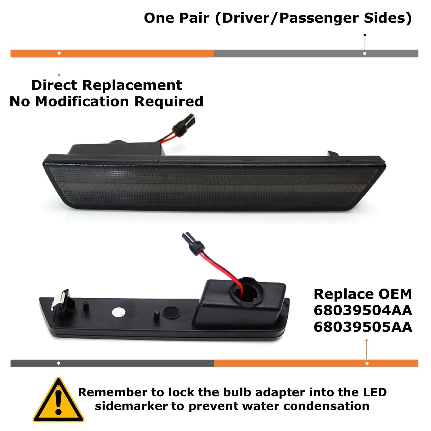 iJDMTOY 75-090-Smoked-Red Smoked Lens Red Full LED Rear Side Marker Light Kit for Dodge 2008-14 Challenger & 2011-14 Charger, Powered by 36 LED Diodes, Replace OEM Back Sidemarker Lamps