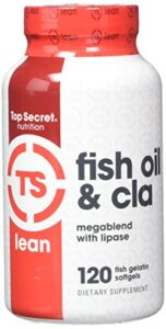 top secret nutrition fish oil and cla veggie softgels, 120 count