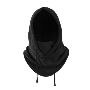 balaclava heavyweight fleece cold weather face and neck mask (black)