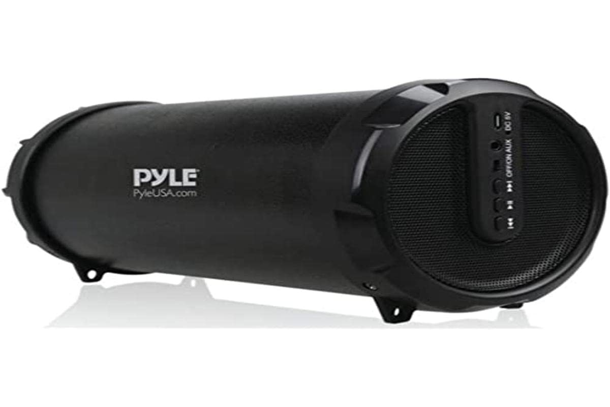 Pyle Portable Speaker, Boombox, Bluetooth Speakers, Rechargeable Battery, Surround Sound, Digital Sound Amplifier, 3.5mm Aux Input, 2.1 Channel Hi-Fi Active Stereo Speaker System in Black - PBMSPG11