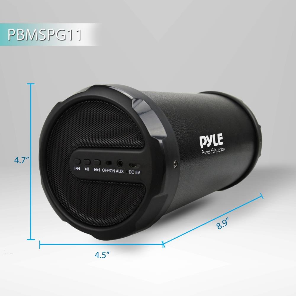 Pyle Portable Speaker, Boombox, Bluetooth Speakers, Rechargeable Battery, Surround Sound, Digital Sound Amplifier, 3.5mm Aux Input, 2.1 Channel Hi-Fi Active Stereo Speaker System in Black - PBMSPG11