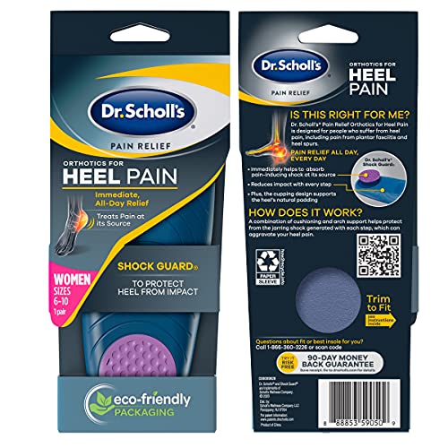 Dr. Scholl's Heel Pain Relief Orthotics // Clinically Proven to Relieve Plantar Fasciitis, Heel Spurs and General Heel Aggravation (for Women's 6-10,)