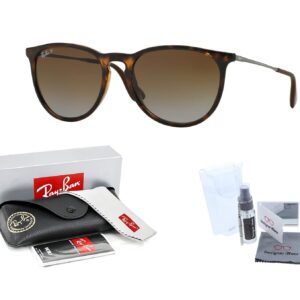 Ray-Ban RB4171 ERIKA 710/T5 54M Havana/Brown Gradient Polarized Round Sunglasses For Women+ BUNDLE with Designer iWear Eyewear Kit