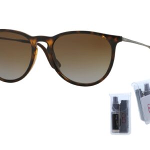 Ray-Ban RB4171 ERIKA 710/T5 54M Havana/Brown Gradient Polarized Round Sunglasses For Women+ BUNDLE with Designer iWear Eyewear Kit