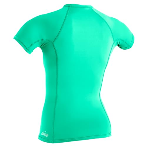 O'Neill Women's Basic Skins UPF 50+ Short Sleeve Rash Guard, Seaglass, XS