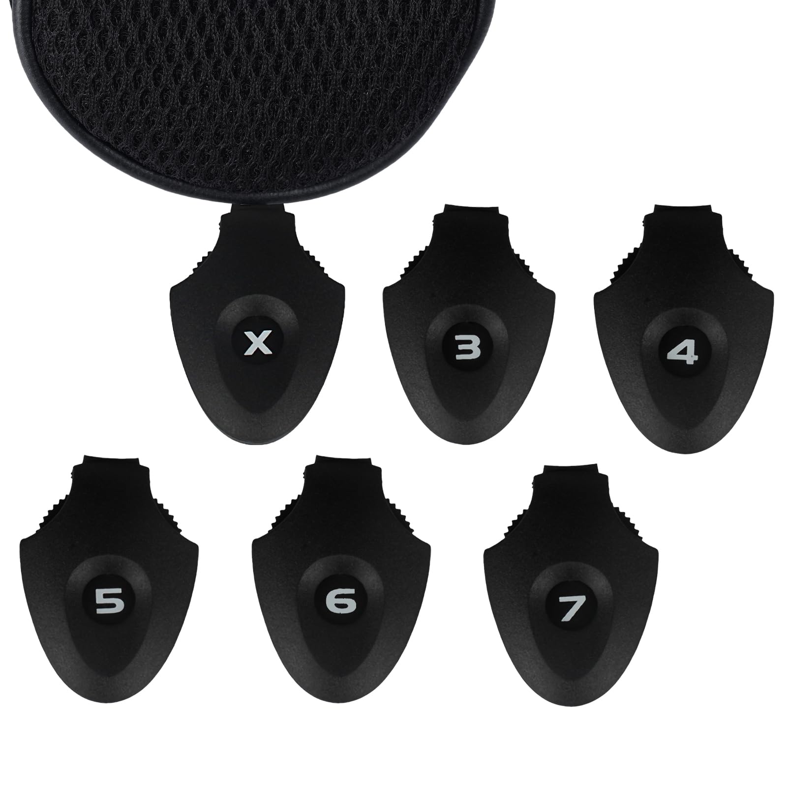 Andux 4 Pack Long Neck Golf Hybrid Club Head Covers Dial No. Tag CTMT-01 Black/Black