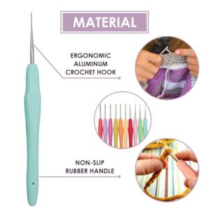 10 Pcs Ergonomic Crochet Hook Set - Aluminum Crochet Hooks with Grip Metal Crochet Hooks for Arthritic Hands - Multicolor Crochet Hooks Ergonomic Soft Grip Set of Crochet Hooks for Crocheting Yarn