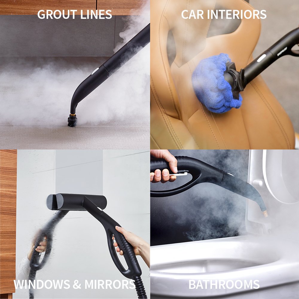 Dupray HOME Steam Cleaner European Made Kills 99.99%* Bacteria Viruses for Disinfection and Cleaning Flooring, Cars, Tile, and More