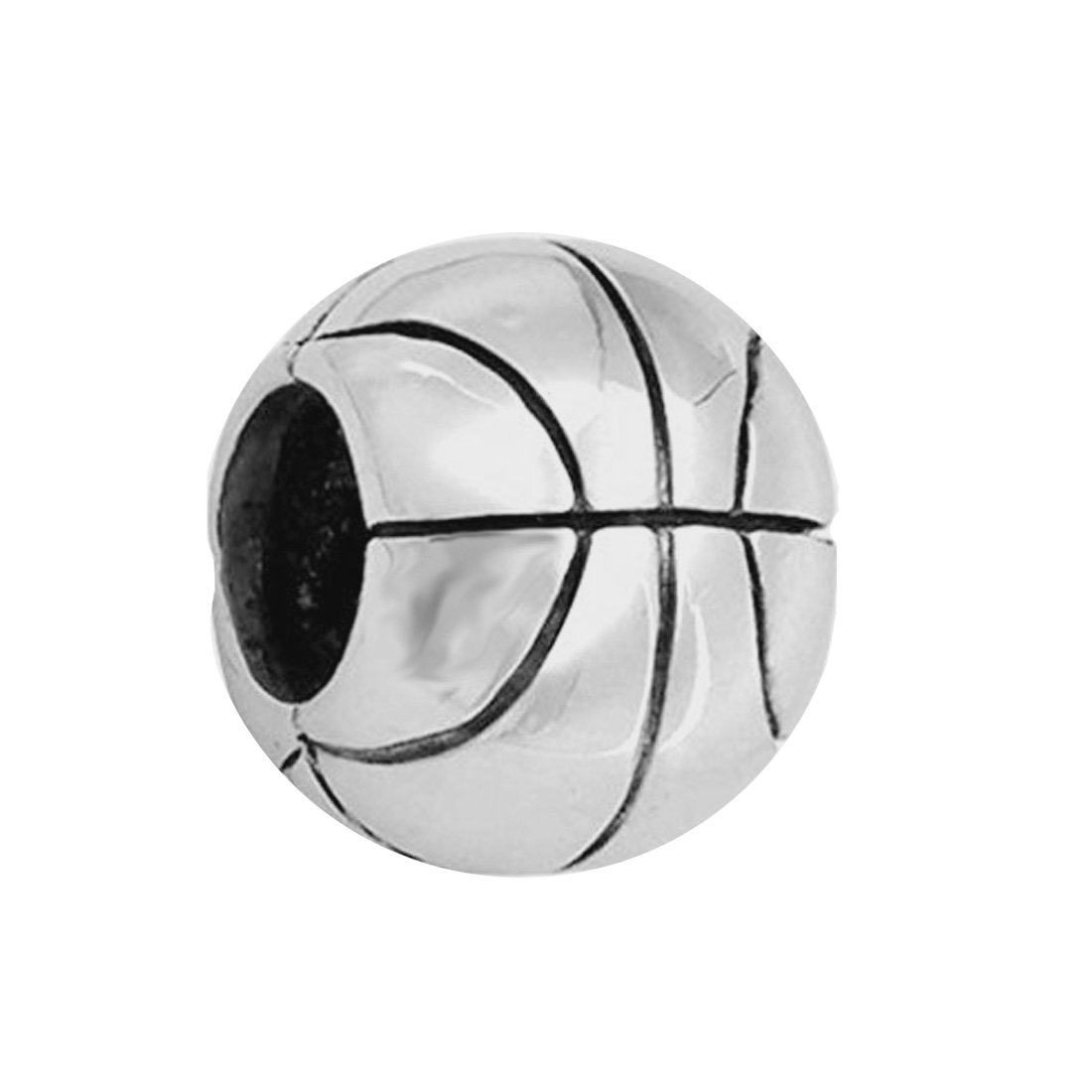 Basketball charm 925 Sterling Silver Sport Beach Ball Beads for DIY Charms Bracelet