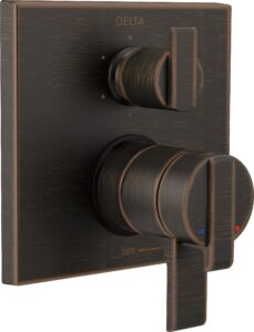 delta faucet ara 17 series 6-setting integrated diverter valve trim kit, oil rubbed bronze diverter valve trim kit, shower trim kit, t27967-rb venetian bronze (valve not included)