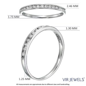 VIR JEWELS 1/5 carat (ctw) Diamond Wedding Anniversary Band for Women, Half Eternity Round Diamond Engagement Ring 10K White Gold Channel Set 0.20 cttw, Size 9