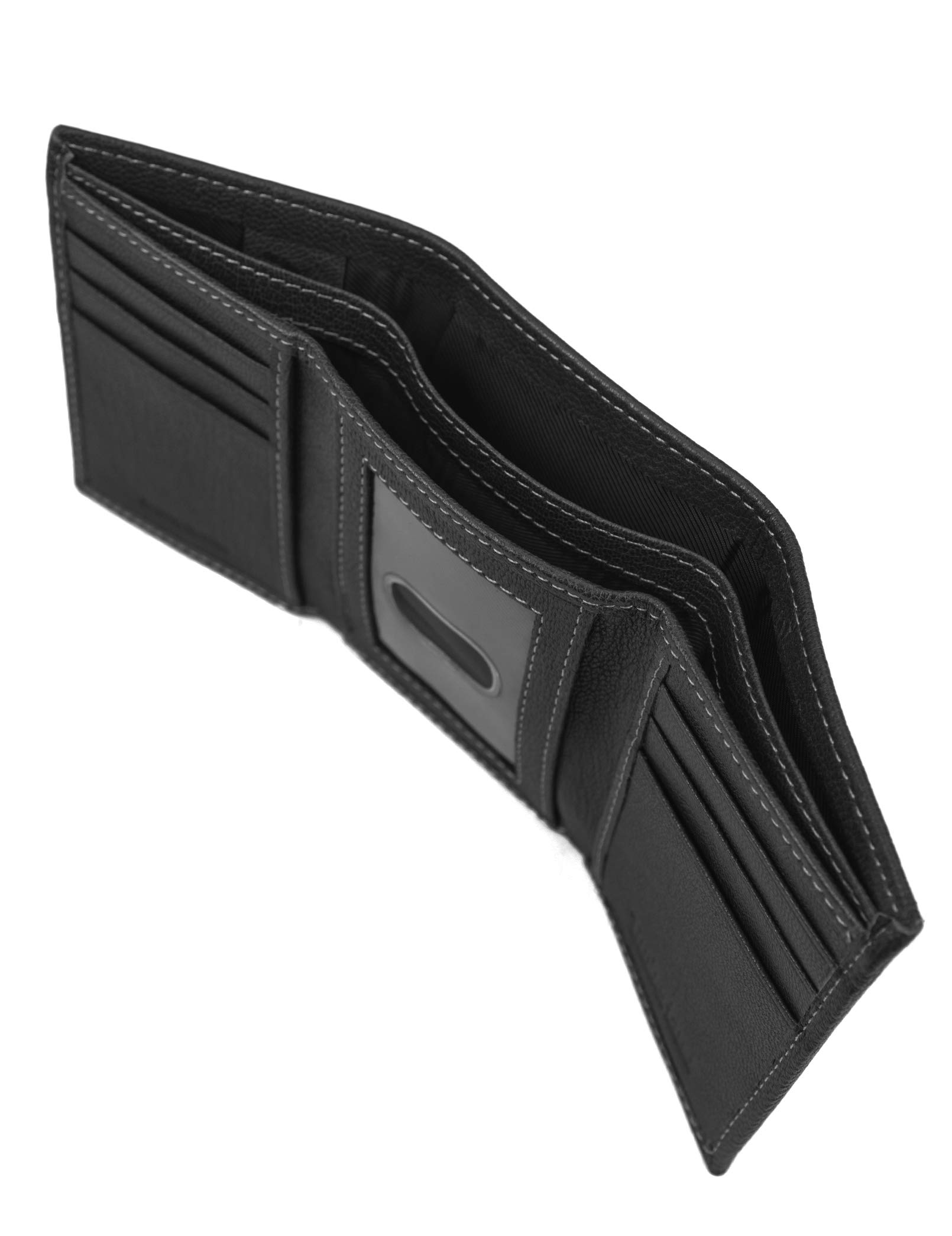 Timberland mens Genuine Leather Rfid Blocking Trifold Wallet, Black, One Size