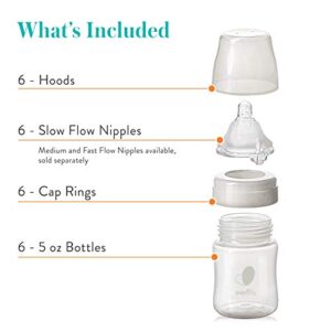 Evenflo Feeding Premium Proflo Venting Balance Plus Wide Neck Baby, Newborn and Infant Bottles - Developed by Pediatric Feeding Specialists - 5 Ounce (Pack of 6)