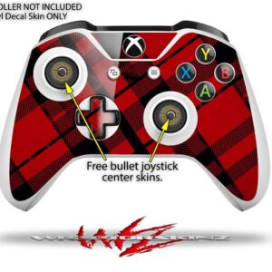 WraptorSkinz Decal Vinyl Skin Wrap Compatible with Xbox One S Console and Controllers - Red Plaid