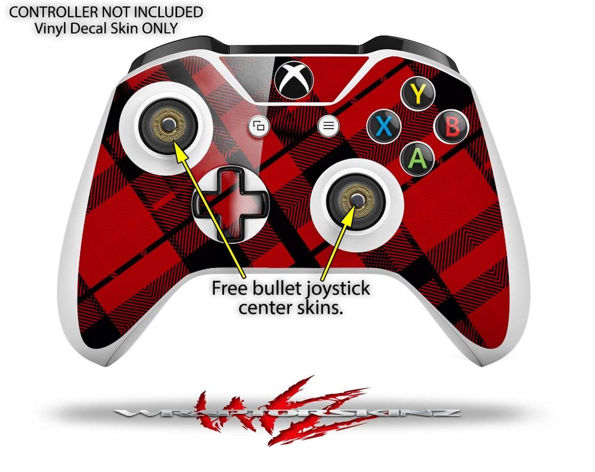 WraptorSkinz Decal Vinyl Skin Wrap Compatible with Xbox One S Console and Controllers - Red Plaid