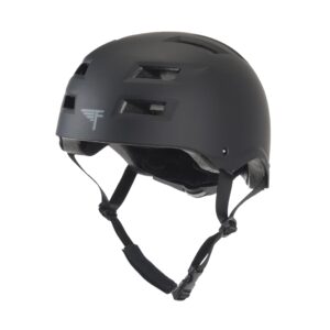 flybar bike helmet- multi sport dual certified adjustable dial, skateboard helmet, roller skating, pogo, electric scooter, snowboard, boys and girls kids- adults helmets (blk,m-l)