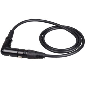 Right Angle XLR Cable, DMX Cable 3ft, 90-Degree XLR Male to Female, Balanced Microphone Cables