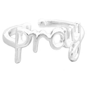 helen de lete fashion english letter pray sterling silver open ring