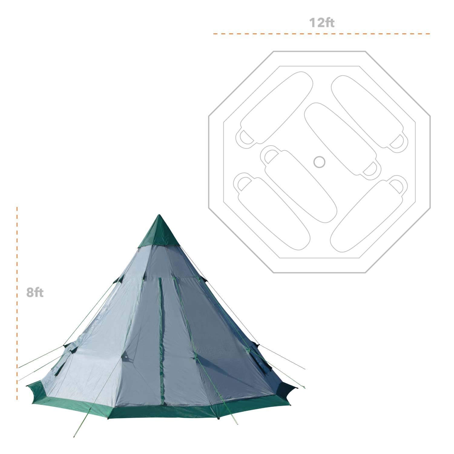 Winterial Camping Tent, 1/3/6 Person Lightweight Personal Bivy 1 to 6 Person Tent with Waterproof Tent Rainfly, Durable Stitched Tent for Camping, Beach, Backpacking,