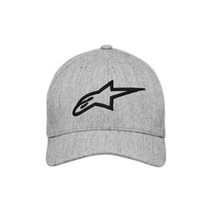 Alpinestars mens Curved Bill Structured Crown Flex Back 3d Embroidered Logo Flexfit Hat Cap, Ageless Black/White, Large-X-Large US