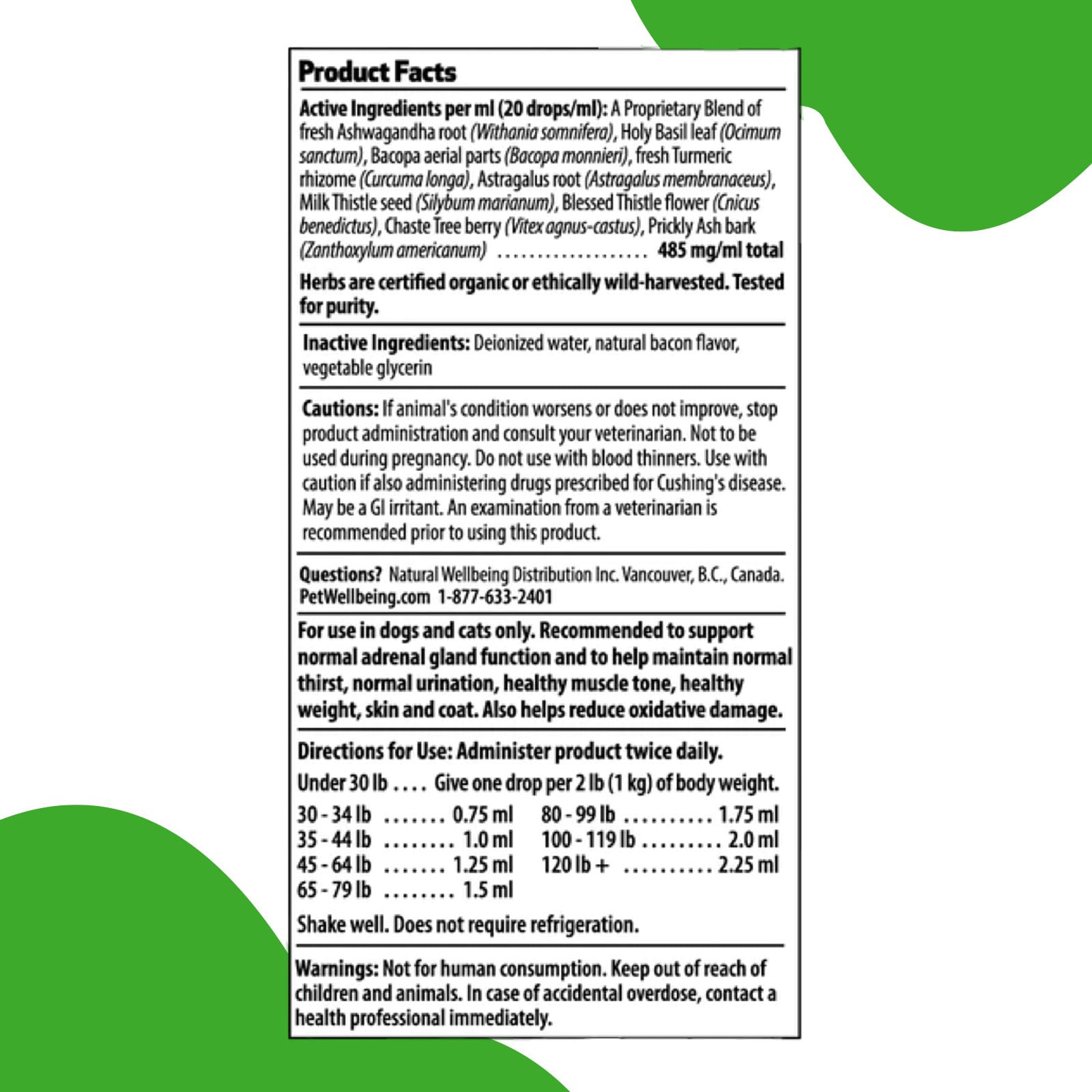 Pet Wellbeing Adrenal Harmony Gold - Veterinarian Formulated - Dog Cushing's, Adrenal Health, Cortisol Balance, Antioxidant Support - Natural Herbal Supplement for Dogs 4 fl oz (118 ml)