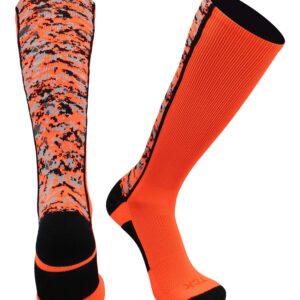 TCK Digital Camo OTC Socks (Neon Orange/Black, Large)