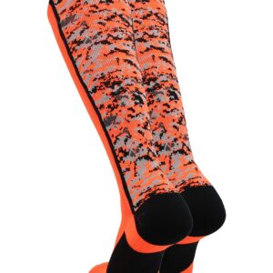 TCK Digital Camo OTC Socks (Neon Orange/Black, Large)