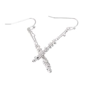 Spinningdaisy Dangling Rhinestone Flute Earrings