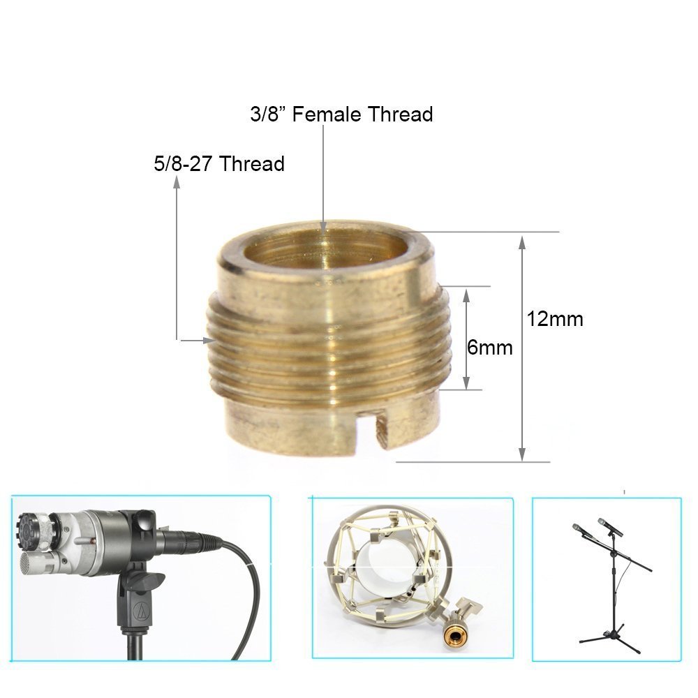 CAMVATE 3/8” Female To 5/8" Male Threaded Screw Adapter For Mic Micphone Stand