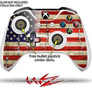 WraptorSkinz Decal Vinyl Skin Wrap Compatible with Xbox One S Console and Controllers - Painted Faded and Cracked USA American Flag