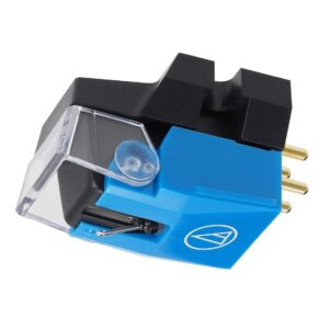 audio-technica vm610mono dual moving magnet stereo turntable cartridge for mono lp blue