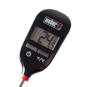 Weber Instant Read Meat Thermometer,1.3 In. W. x 0.3 In. H. x 8 In. L, Black/Silver