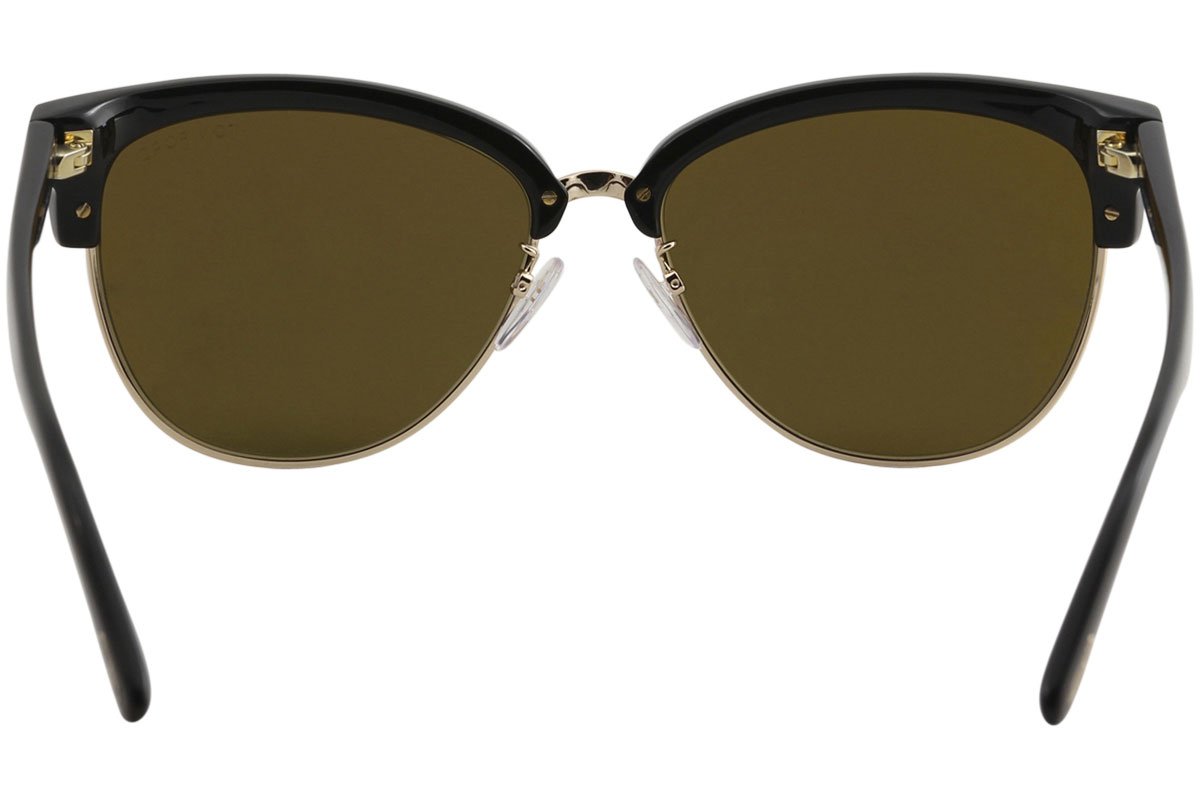 Tom Ford TF368 Fany Oval Sunglasses 59mm FT0368 (01G Black/Gold, Gold Mirrored)