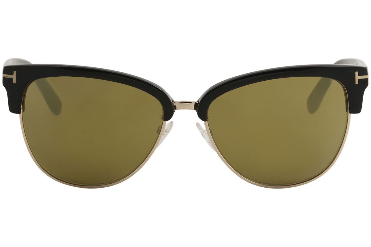 Tom Ford TF368 Fany Oval Sunglasses 59mm FT0368 (01G Black/Gold, Gold Mirrored)