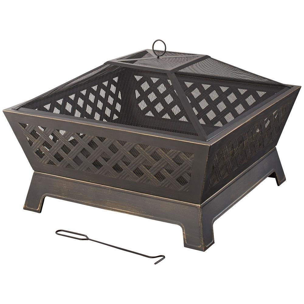 Hampton Bay Tipton 34 in. Steel Deep Bowl Fire Pit in Oil Rubbed Bronze