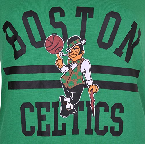 Ultra Game NBA Boston Celtics Womens Box Out Varsity Stripe Tee Shirt, Team Color, Medium