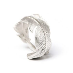 helen de lete simple style original feather from heaven 925 sterling silver open ring