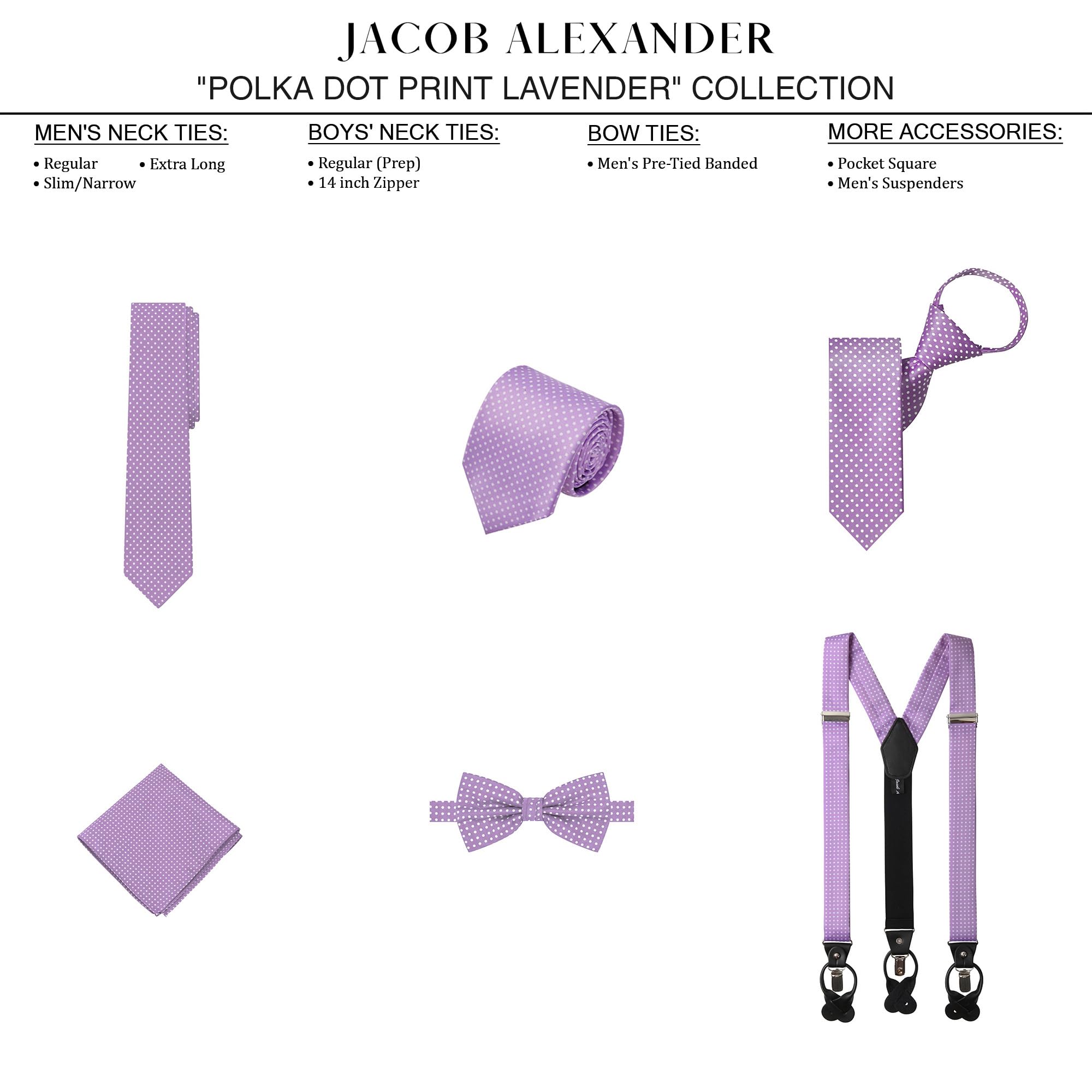 Jacob Alexander Polka Dot Print Polka Dotted Hanky - Lavender