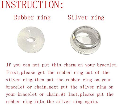 LAMOONY Clip Stopper Charms Sterling Silver Rondelle Spacer Bead for Bracelets (Silver)…