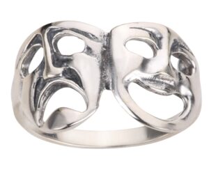 closeoutwarehouse 925 sterling silver comedy tragedy theatre mask ring size 10