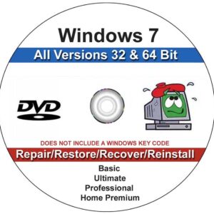 9th & Vine 2 DVDs Compatible With Windows 7 32-64 bit All Versions Professional, Home Premium, Ultimate, Basic. Install To Factory Fresh, Recover, Repair and Restore Boot Disc. Fix PC