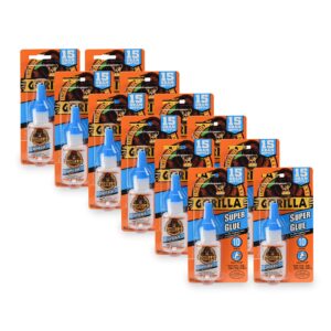 gorilla super glue 15 gram, clear, (pack of 12)